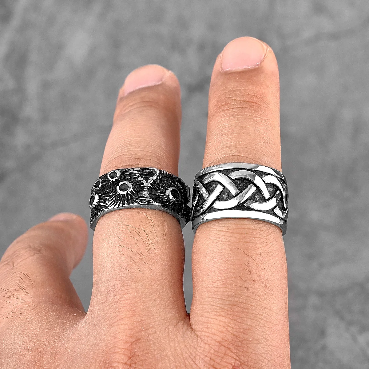 Celtic Knot Interweave Stainless Steel Mens Rings Simple Unique Trendy for Male Boyfriend Jewelry Creativity Gift Wholesale