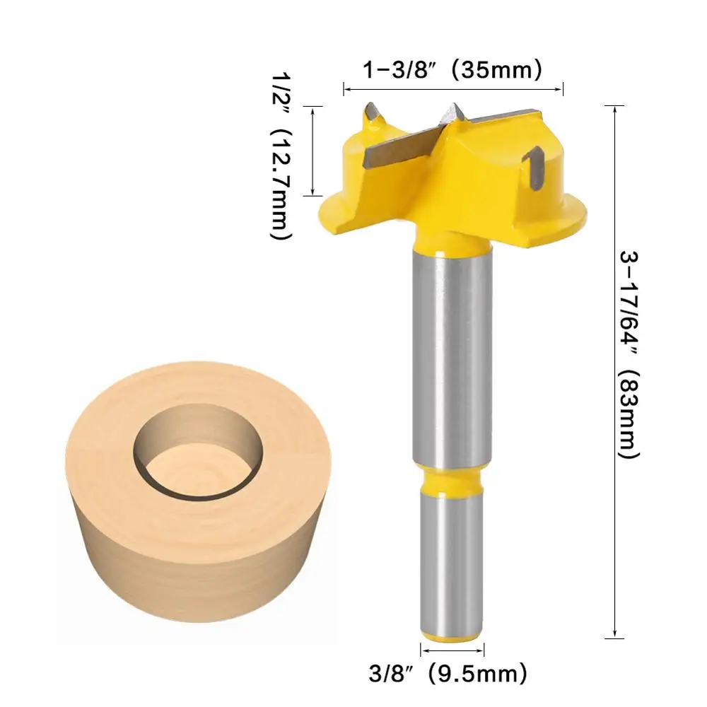 Upgrade 35mm 2 Flutes Carbide Tip Forstner Drill Bit Wood Auger Cutter Woodworking Hole Saw For Power Tools Drill Bits