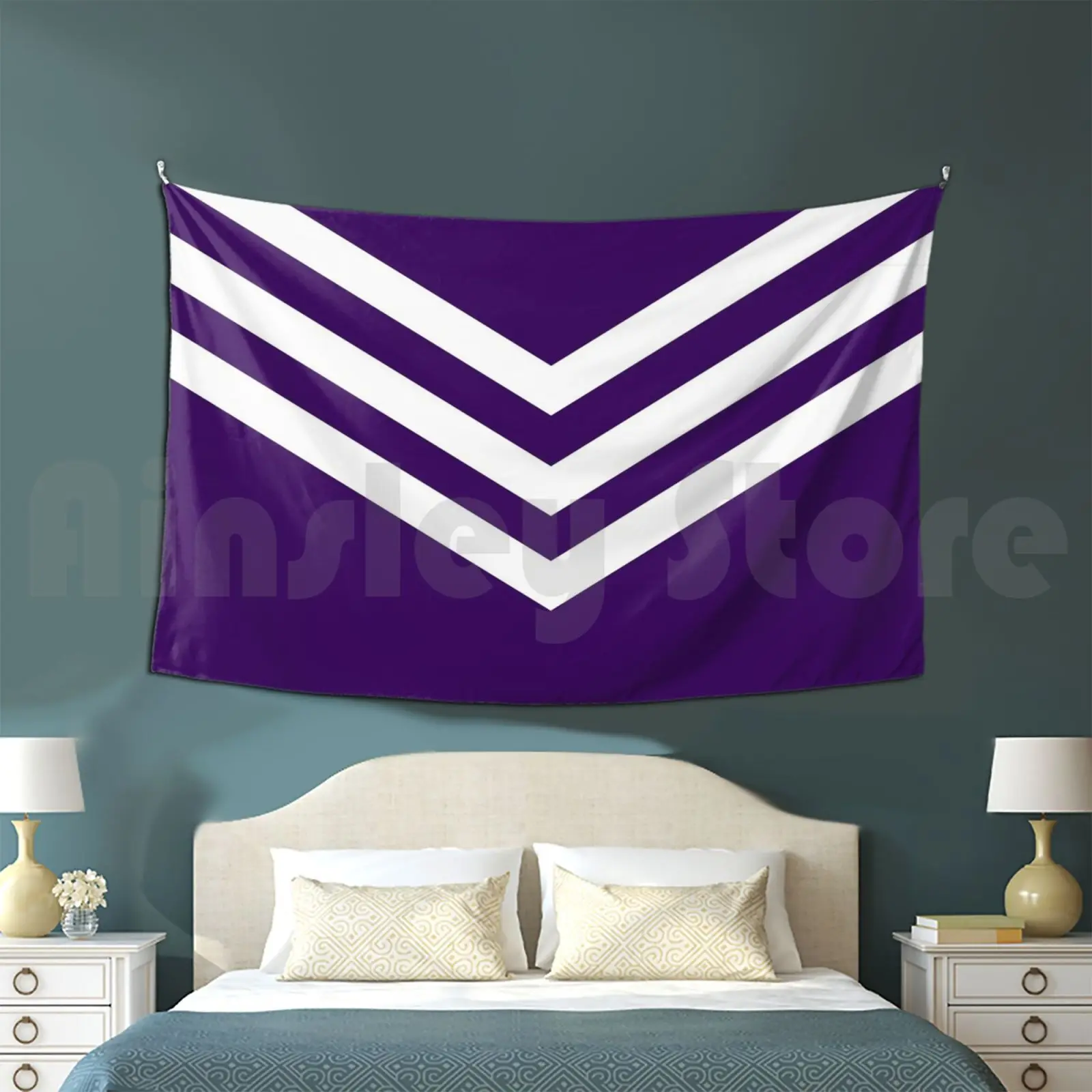 Fremantle Afl Club Tapestry Living Room Bedroom 2414 Fremantle Australian Afl Football Face