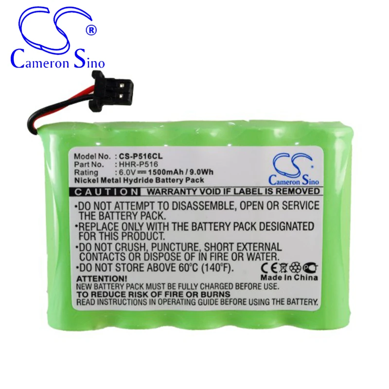 CameronSino البطارية لباناسونيك KX-TG4500 KXTG4500B يناسب باناسونيك HHR-P516 HHR-P516A HHR-P516A-1H اللاسلكي بطارية الهاتف