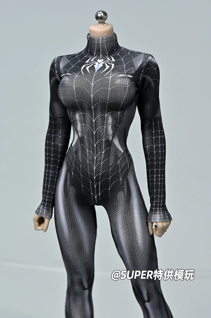 1/6 3D Printing Spider-woman Outfit Jumpsuit Bodysuit Clothes Clothing Set Fit 12'' TBL PH Large Breast Action Figure Body