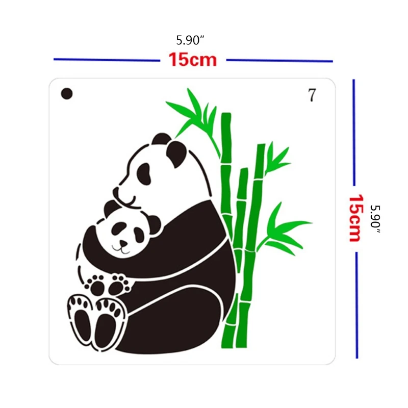 동물 그림 스텐실 팬더 말 디노신 코끼리 염소 사자 펭귄 그림 스텐실 드로잉 템플릿, 16 개