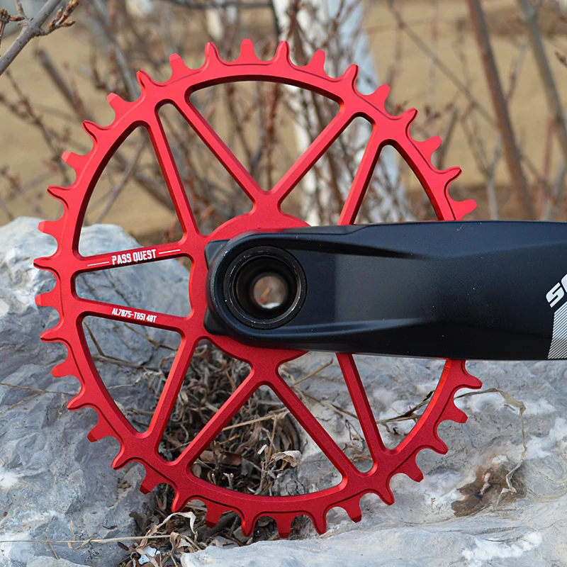 PASS QUEST SRAM Gx xx1 Eagle GXP Oval Mountain Bike Narrow Sprocket 30-44T Bicycle 0mm Offset Crank 7075 Aluminum