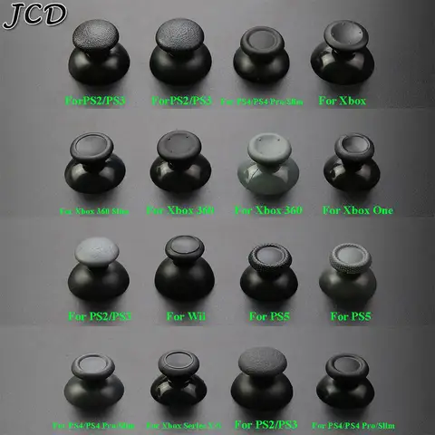 Jcd 10 pçs substituição 3d analógico polegar vara cogumelo aperto tampa capa para ps2 ps3 ps4 pro magro ps5 xbox um 360