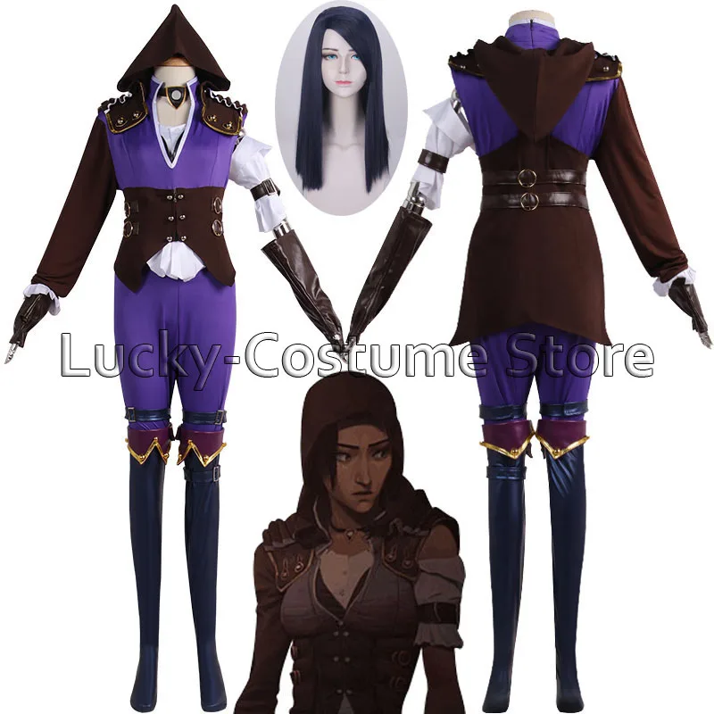 LOL Arcane Caitlyn Cosplay Costume Outfits Halloween Carnival Anime Suit Wig Free Delivery