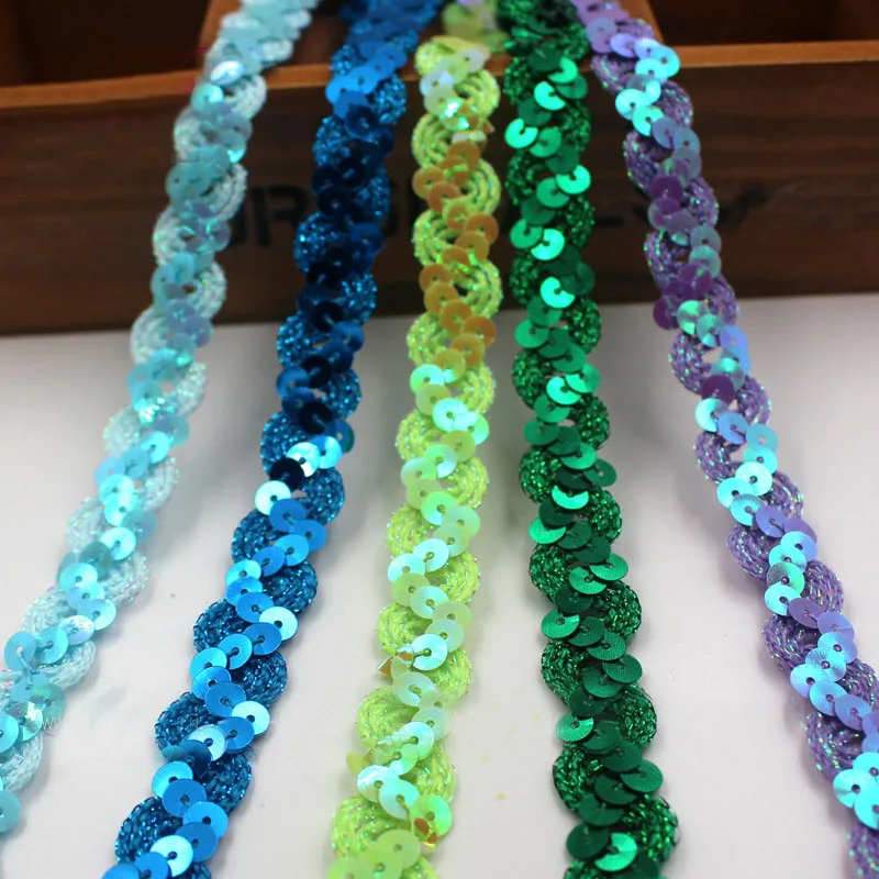 25Meters Shiny Beading Sequins Lace Fabric Trim for Wedding Decor Handmade DIY Craft Lace Ribbon Fabric Garments Sewing Supplies