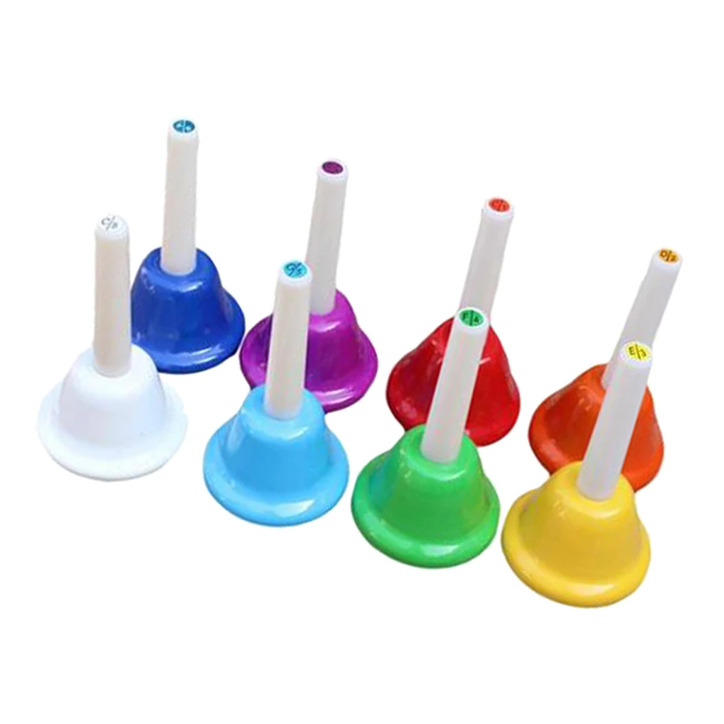 8 Note Diatonic Metal Bells Musical Percussion Toy For Kids Children