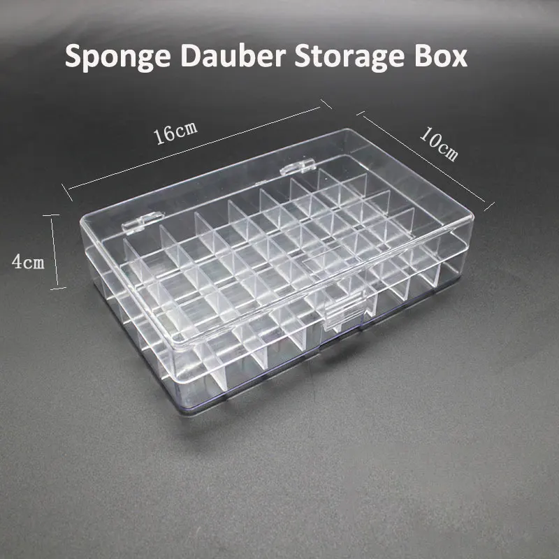 1pcs/lot 40 Grids Transparent Acrylic Finger Sponge Daubers Storage Box Organizer Case Package Holder For DIY Craft Stamping