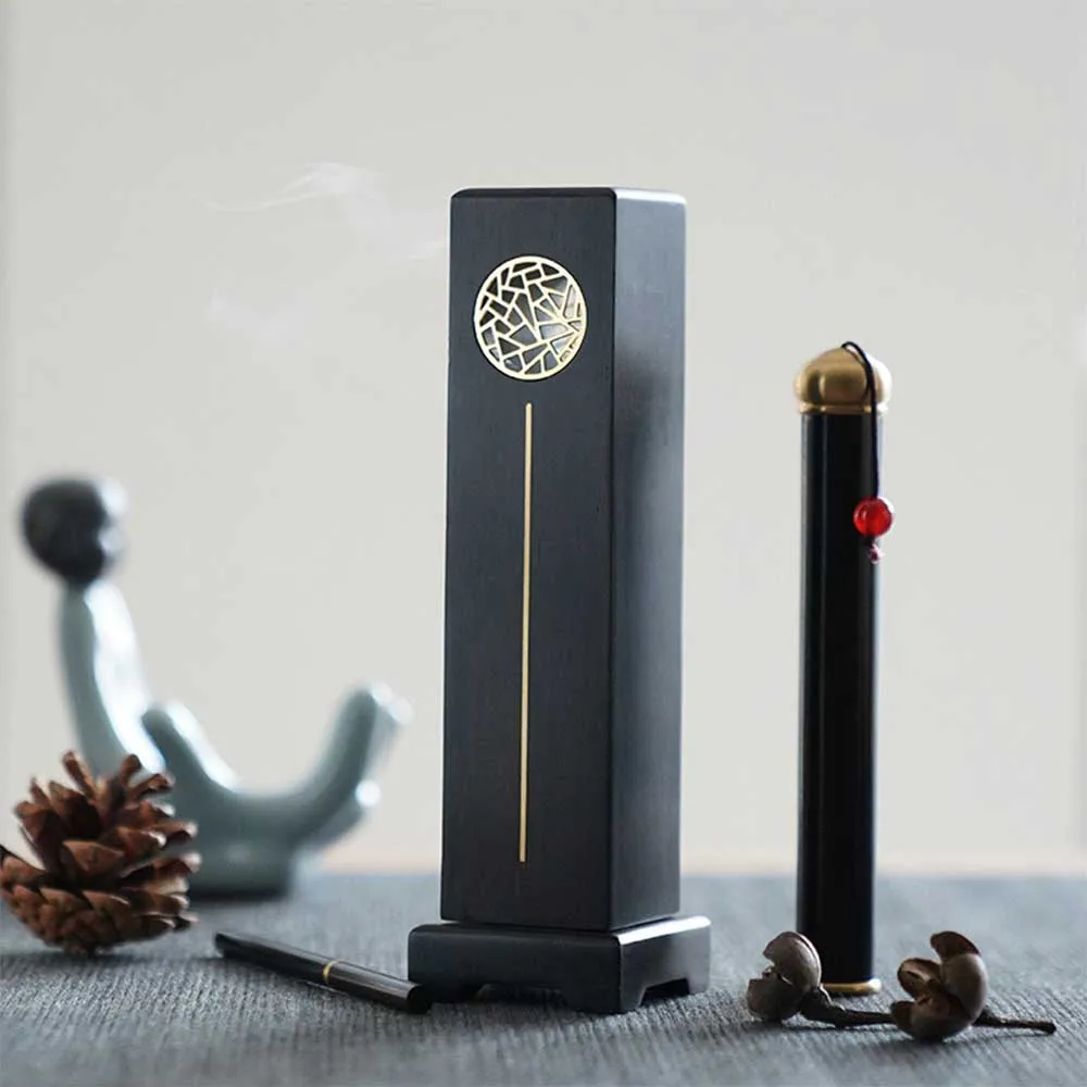 

Standing Line Incense Burner Sandalwood Solid Wooden Aromatherapy Plate Classical Chinese Style Aroma Censer Stick Holder Gifts