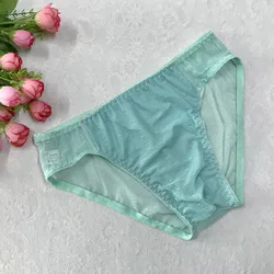 New men's comfortable transparent breathable stretch mesh fabric men's close-fitting soft trendy briefs  sexy men underwear