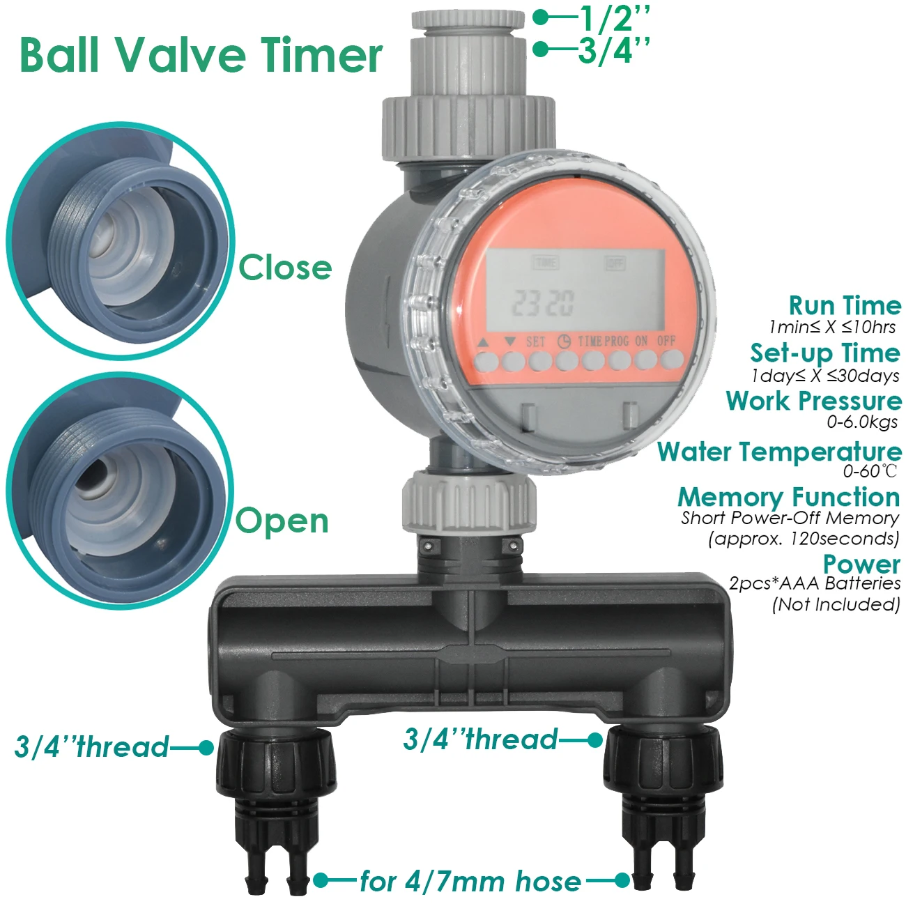 KESLA Garden 4/7mm to 3/5mm Hose Watering System Micro Drip Irrigation Kit Timer Arrow Emitter Dripper Bonsai Plant Greenhouse