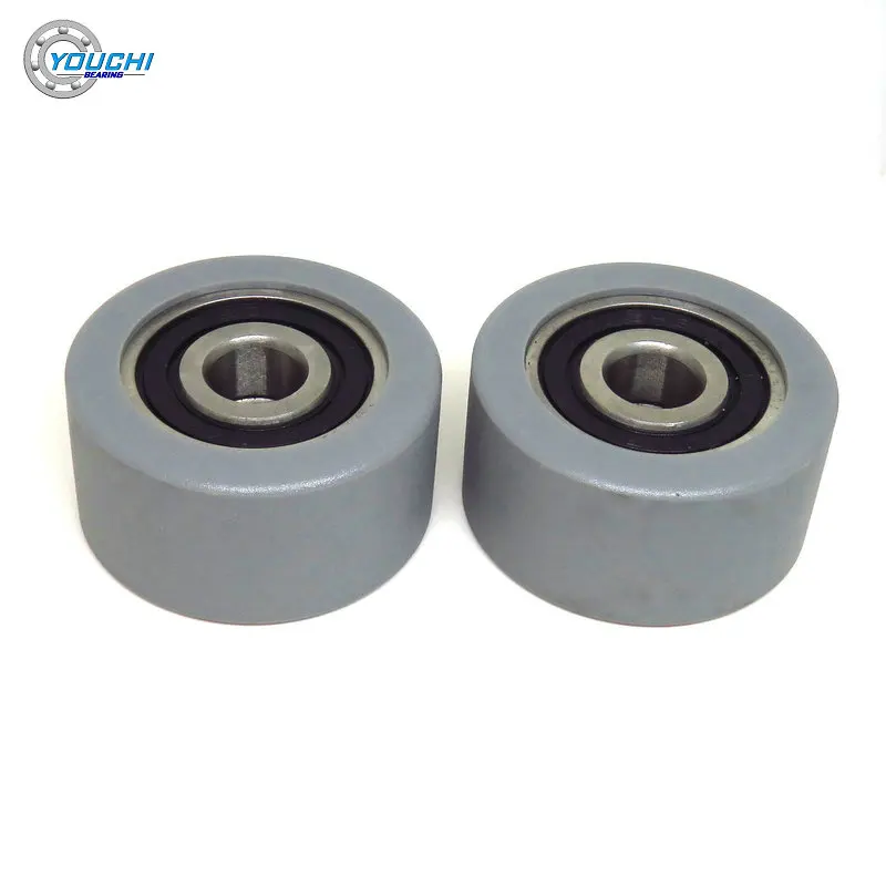 40mm PU Coated Rollers With Double 6200RS Bearings 10x40x20 mm PUT620040-20 High Loading Mute Sliding Door Bearing Pulleys