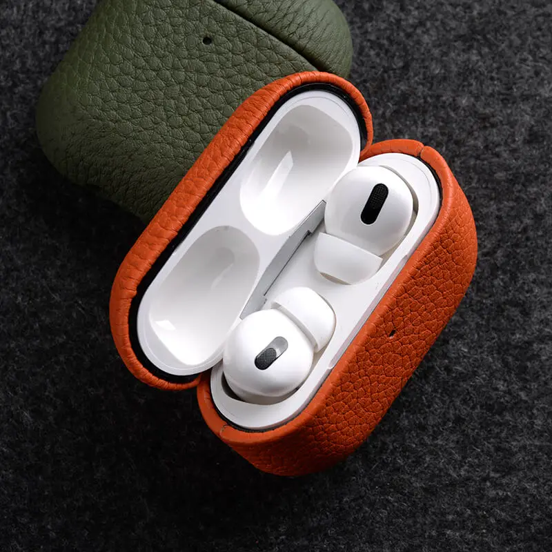 Airpodsためプロ革ケースairpods 2 3バッグ高級手作りbluetoothイヤホン保護shellcase