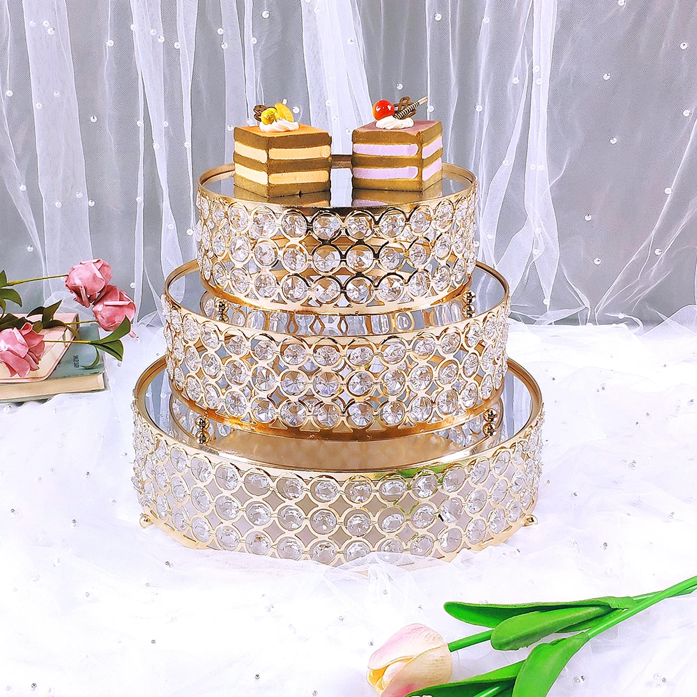 1pcs  crystal Cake Stand Restaurant Hotel Service Tray Kitchen Storage Tray Cake Decoration Tool