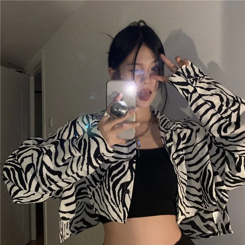 Jackets Women Cropped Basic Sexy Ladies Autumn Trendy All-match Vintage Striped Ins Leisure Slim Stylish Simple Harajuku Street