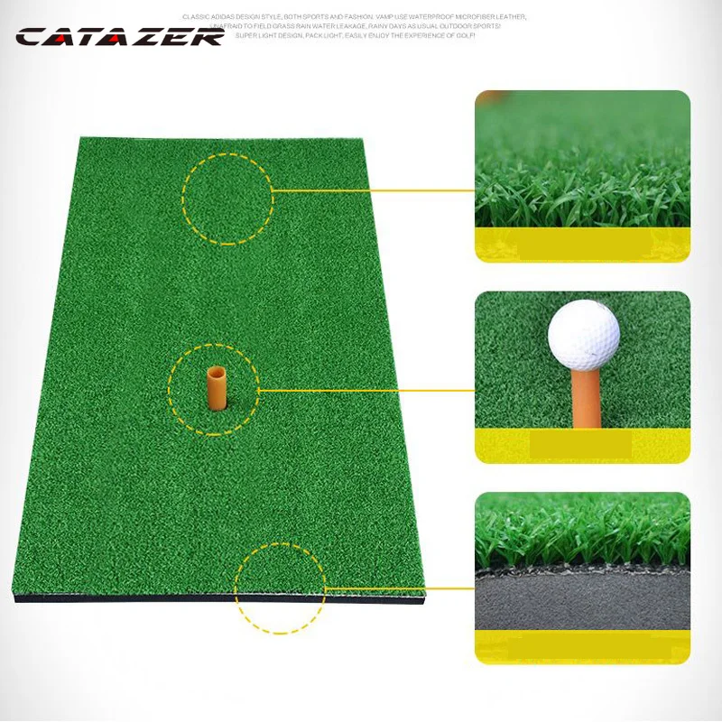 

60x30cm Backyard EVA Golf Mat Residential Hitting Mini Golf Swing Trainer Pad Practice Rubber Tee Holder Grass Outdoor Indoor