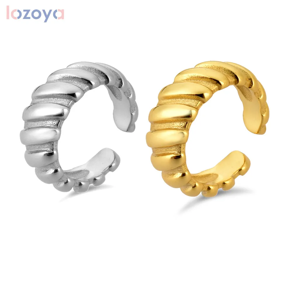 

Lozoya 925 Sterling Silver Gold Screw Ear Cuff Earring Piercing Ohrringe Pendiente Fashion Jewelry 2020 Rock Punk Jewels