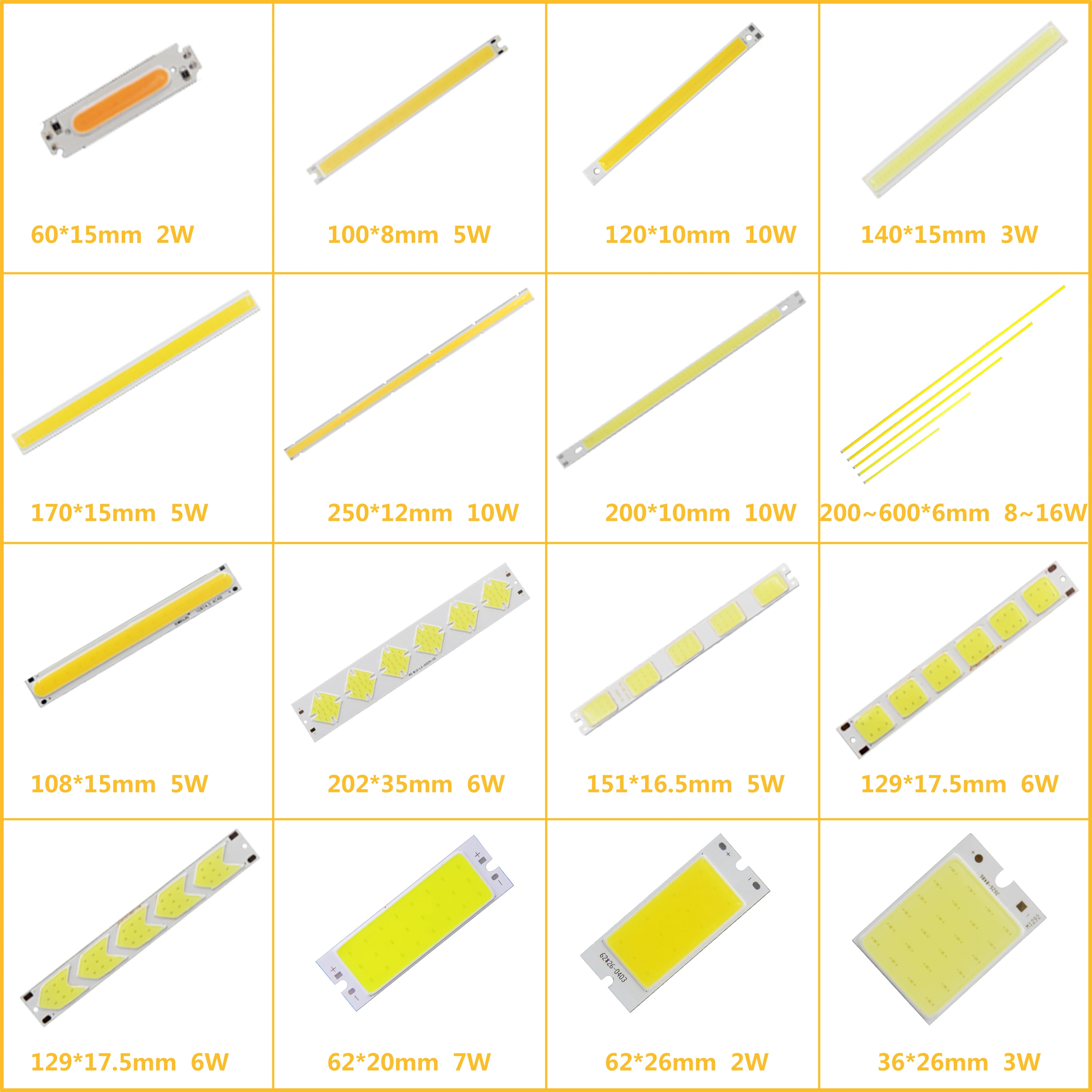 DC 12V 2w 3W 5W 6W 8W 10W 12W 14W 16W led lampa cob dioda elektroluminescencyjna stirp cob dla majsterkowiczów żarówka bar cob LED źródło światła,