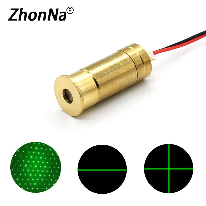 Green Light Laser Module 532nm 45mW Starlight Cross Horizontal Line Metal Laser Head DC2.3-5V Stage Lawn Lights Accessories