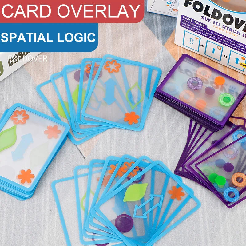 Kids Overlapping Swish Transparent Card Spatial Logical Puzzle Table Games Spatial Logical Training Toy Parent-child Intelligent