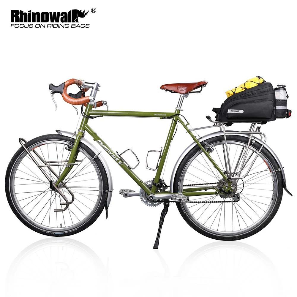 Rhinowalk Bicycle Bag Bike Trunk Bag 12L Pannier Bag Big Capacity Cycling Bike Rack Rear Saddle Bag With Rain Cover MTB Road