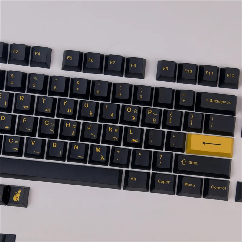 Teclado mecánico GMK con diseño de Faraón Egipcio, tapa de tecla de altura de cereza con sublimación de cinco lados, PBT, GH60/68/980