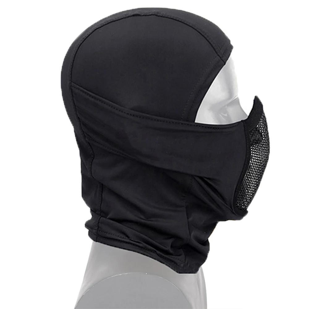 Masque tactique à maille de protection du visage entier en acier,accessoire de jeu de tir et de chasse d'airsoft et de paintball, casque CS de cyclisme et pour rouler en moto,