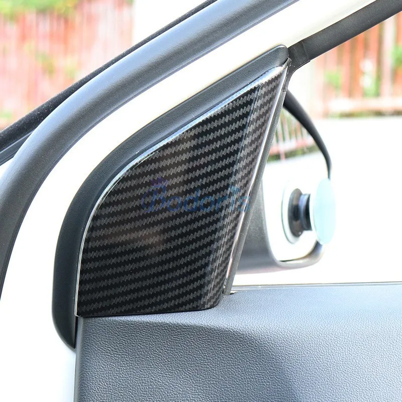 Carbon Fiber Look Front Door Window Inner Tri-angle A Column Strips Moulding Cover Trim For Ford Focus 2019 2020 Accessories