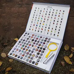 Rock Mineral Kit Natural Gems Collection Geology Educational Kit Gemstone Crystal set Rock Book Gem Kit for Children Gifts
