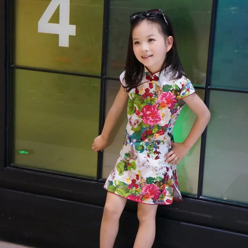 Family Matching Outfits Mother Daughter Dresses children national wind cheongsam  Baby Improved Hanfu Cotton Linen Dress