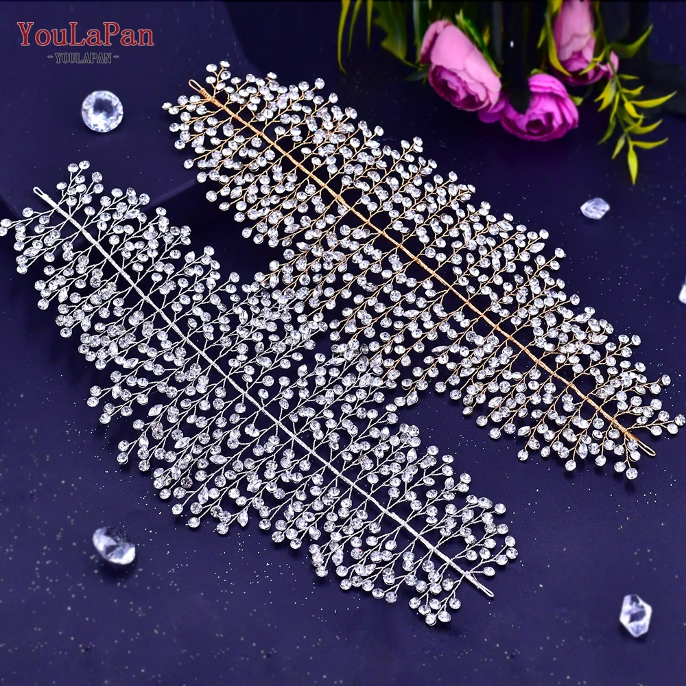 YouLaPan HP258 Handmade Crystal Rhinestone Tiaras And Crowns Wedding Headband Headpiece Bridal Hair Piece Prom Pageant Accessory