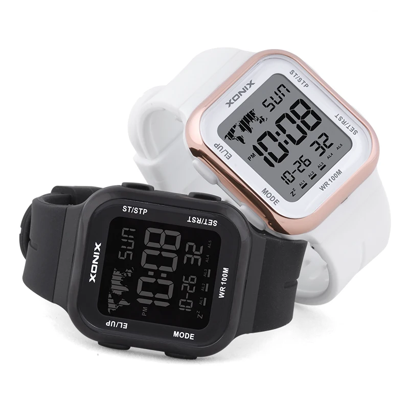 Reloj deportivo Digital multifunción para hombre y mujer, pulsera resistente al agua de 100m, 5 grupos de alarmas, natación y buceo