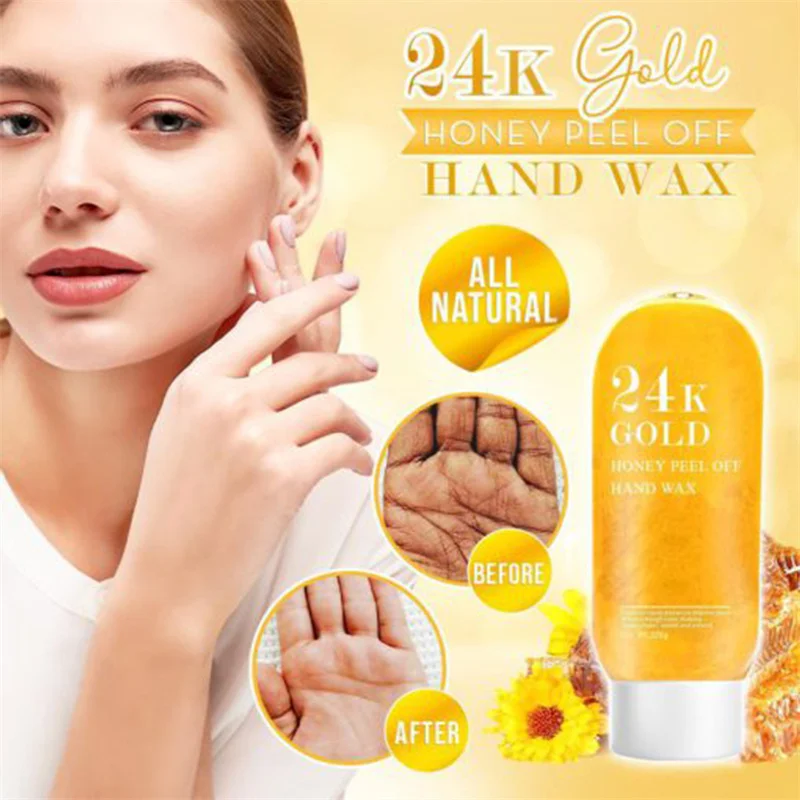 24k Gold Honey Peel Off Hand Wax Moisturizing Hydrating Nourishing Exfoliating Hand Film Hands Care Supplies Skin Care