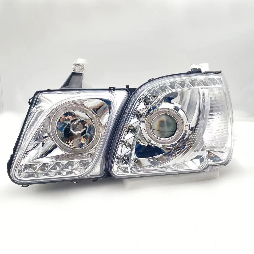 LED Head Lamps For Lexus LX470 2003-07 Angel eye LED daytime running light Bi lens xenon headlight  Auto Accessories 2pcs