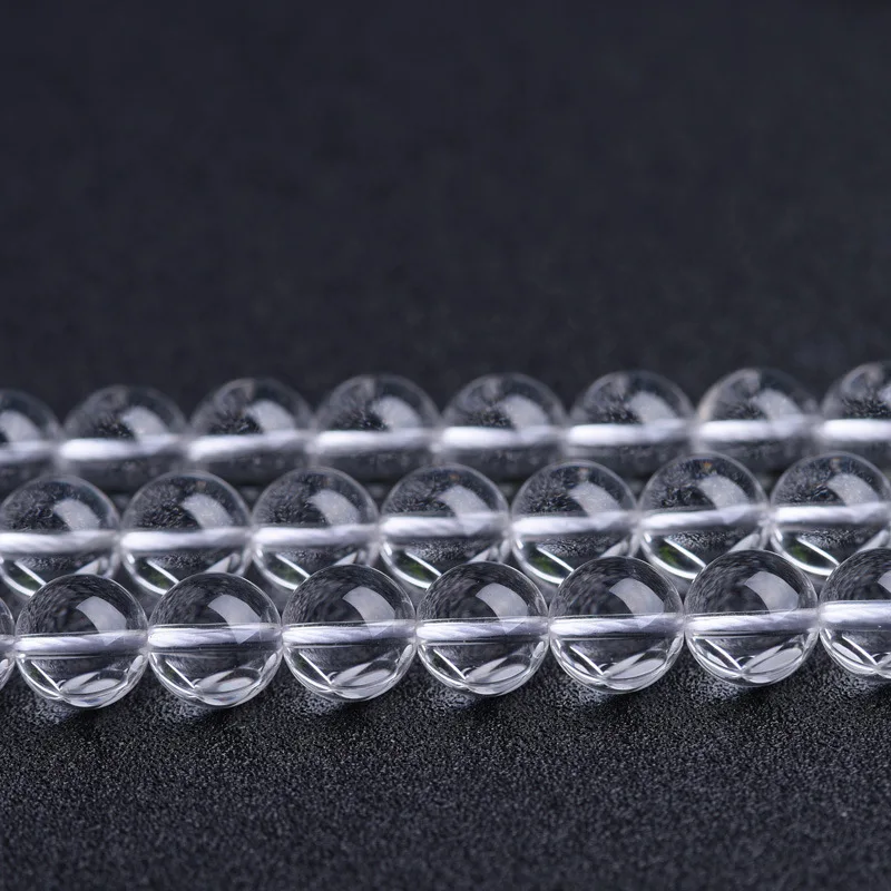 Natural white crystal quartz 2mm 3mm 4mm 6mm 8mm 10mm 12mm smooth round beads stone for jewelry making design DIY bracelet