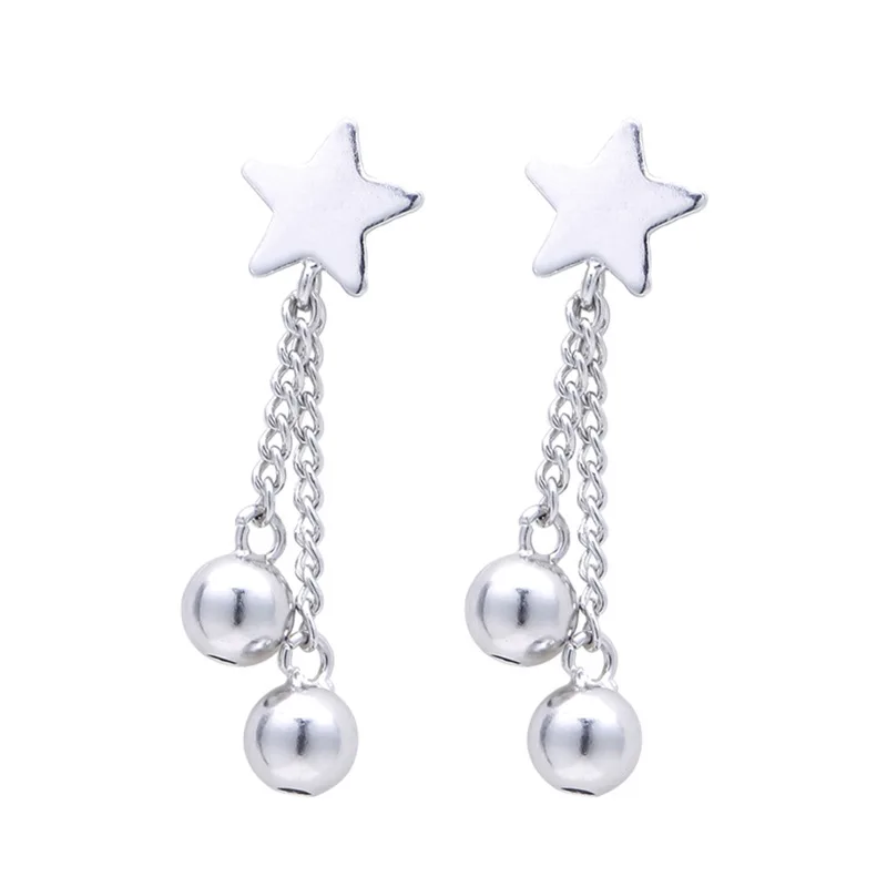 925 Sterling Silver Tassel Star Drop Earrings for Women Gift Party Jewelry Accessories pendientes boucle d oreille eh1054