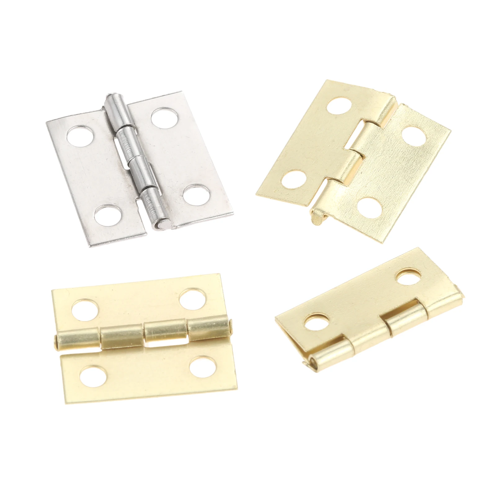 Mini bisagras de gabinete de puerta antigua, joyería, cajas de madera, bisagras de equipaje, decoración de muebles con tornillos, 18x16mm, 20 piezas