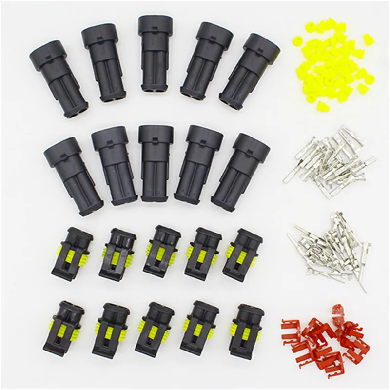 New store sales promotion! 10 Kit 2 Pin Way Waterproof Electrical Wire Connector Plug