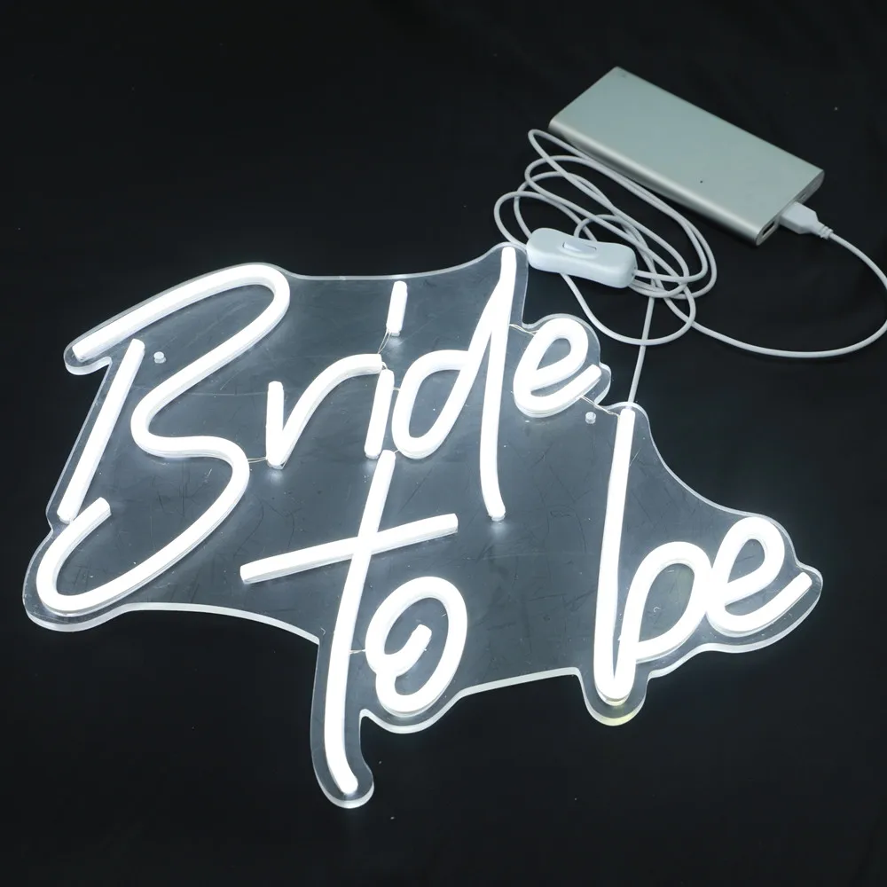 LED 'Bride to Be' Neon Sign USB Powered Decorative Lighting for Home Restaurant Wedding Party Window And Hall