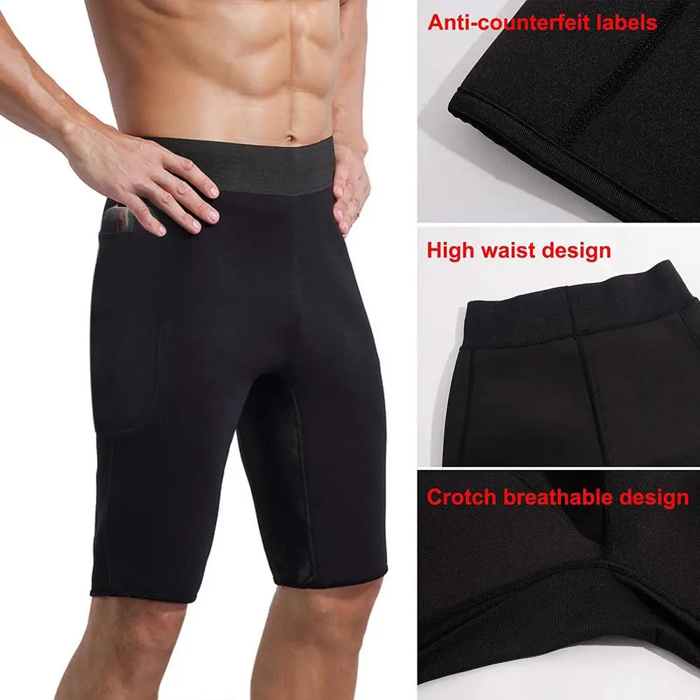 Men\'s Weight Loss Slimming Compression Short Pants Neoprene Gym Sport Leggings Shorts Sauna Hot Sweat Thermo Body Shaper Running