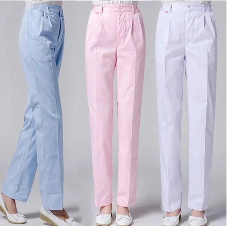 

anti-wrinkle soft high-quality work pants cotton care scrub two side pockets dental health work uniform ladies pants