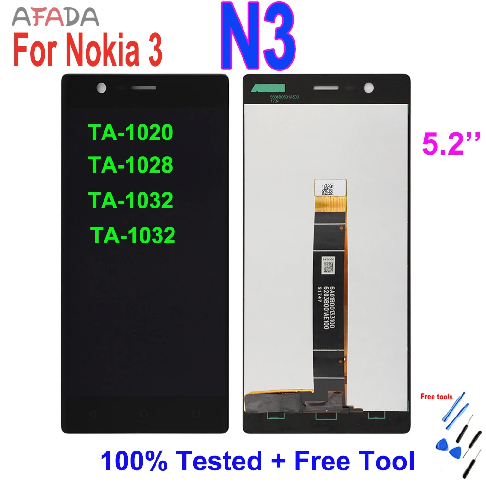 

ЖК-дисплей 5,0 дюйма для Nokia 3 N3 TA-1020 TA-1028 TA-1032 TA-1038, сенсорный экран с дигитайзером в сборе для Nokia N3, ЖК-экран