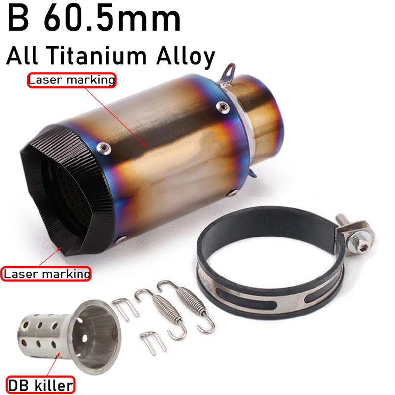 Fuga della lega di titanio del tubo del silenziatore di scarico del motociclo di 60.5mm/51mm con il Killer di DB misura per il motociclo per S1000RR