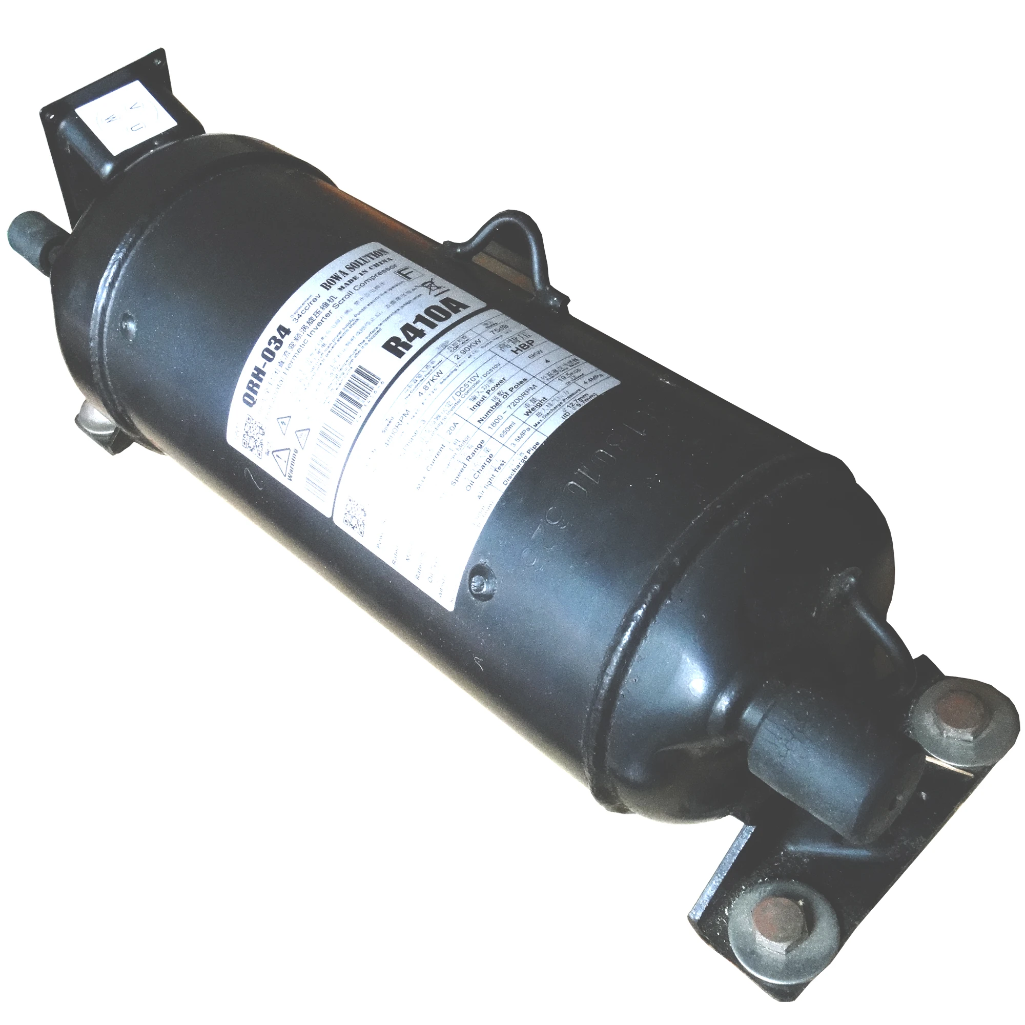 Инверторный спиральный компрессор постоянного тока 34cc/rev является высоким коэффициентом эффективности и работает quiet для водяного охладителя и кондиционеров с нагревательным насосом.