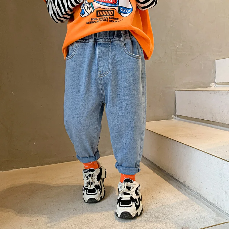 

Lovely Baby Spring Autumn Jeans Pants For Boys Children Kids Trousers Clothing Teenagers Gift Home Outdoor High Quality