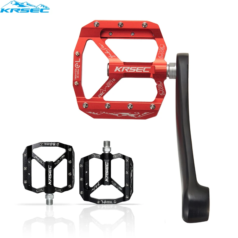 

KRSEC Bicycle MTB Pedals Ultralight CNC Alloy Non-slip Widened Seal Bearing Mountain Bike Cleats Pedal Bicycle Parts Accessories