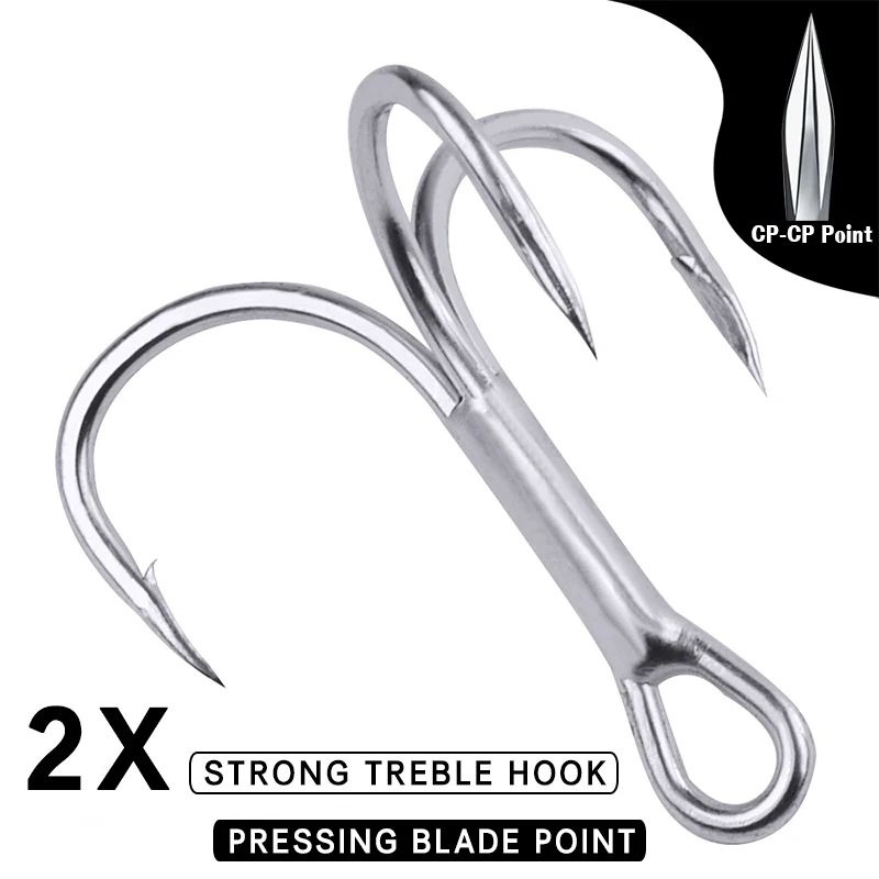 

PROBEROS 20Pcs Super Sharp Fishhooks Treble Fishing Hooks 2/4/6/8/10/12/14# High Carbon Steel Matte Tin Hooks Fishing Tackle