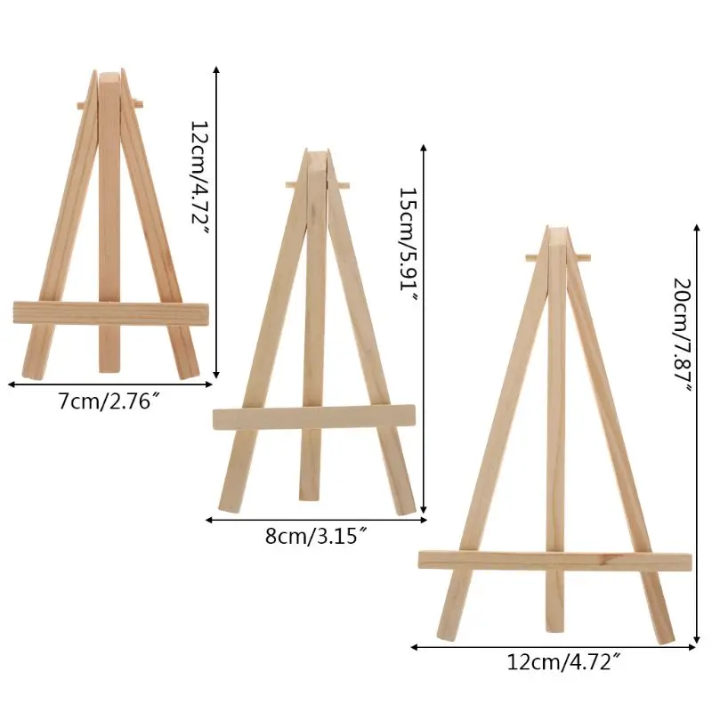 Natural Wood Mini Easel Frame Tripod Display Meeting Wedding Table Number Name Card Stand Display Holder Children Painting Craft