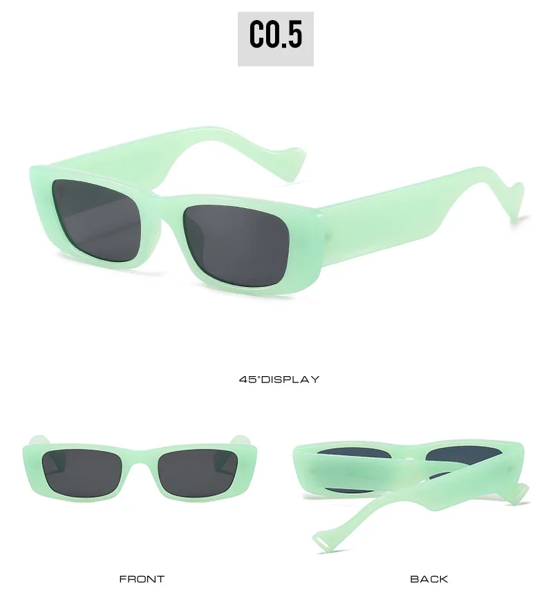 Oec cpo Vintage quadratische Sonnenbrille Frauen Retro kleine Rechteck Sonnenbrille weibliche sexy orange Brille für Männer Lunette de Soleil – Detail 11