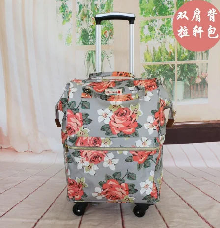 Women carry-on hand luggage bag rolling luggage bakcpack bag women 20 inch cabin travel Trolley Bags on wheels Trolley Suitcase